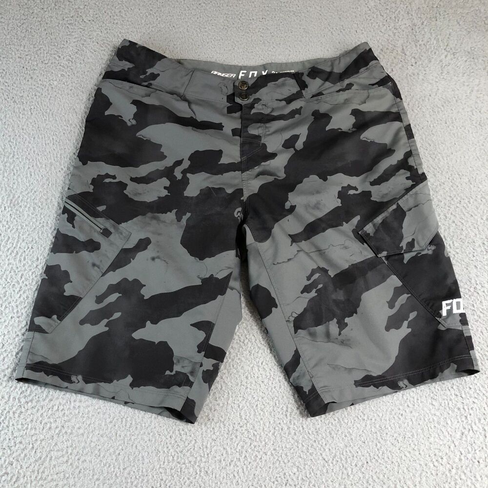 Fox Shorts Mens 36 Gray Camo Racing Nomad Motocross MTB Polyurethane Foam